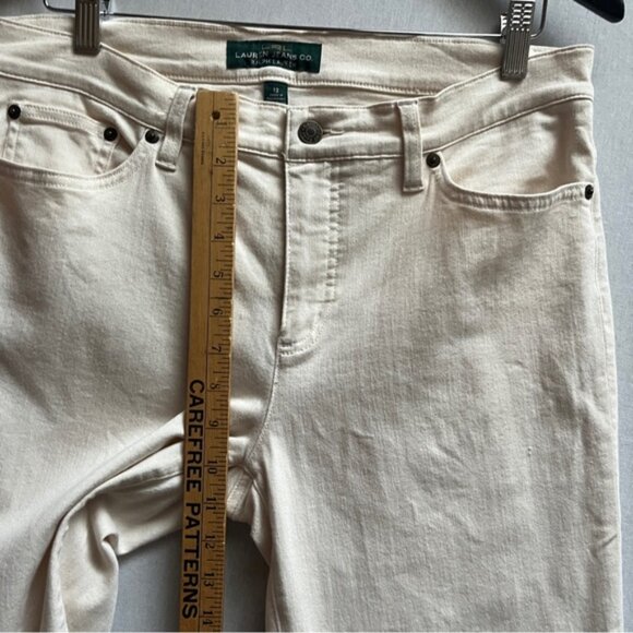 Ralph Lauren Jeans Co beige straight leg high rise denim Sz 12 - Picture 8 of 10